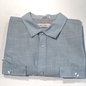 Calvin Klein Short-Sleeved Shirt Button Down Cotton